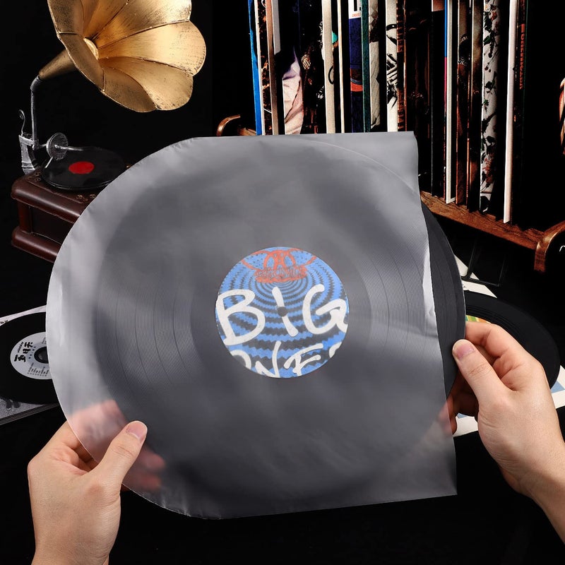 Facmogu 100PCS 10 Inch Anti Static LP Inner Sleeves, Round Bottom Protective Sleeves Covers with 0.08mm Thick Anti-Static Material for 10â€ Albums, Protective Covers for 10In Vinyl Record Album Storage - Image 4